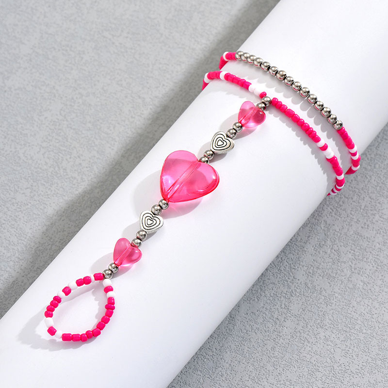 Ethnic Style Beach Geometric Heart Shape Plastic Beaded Women's Anklet display picture 6