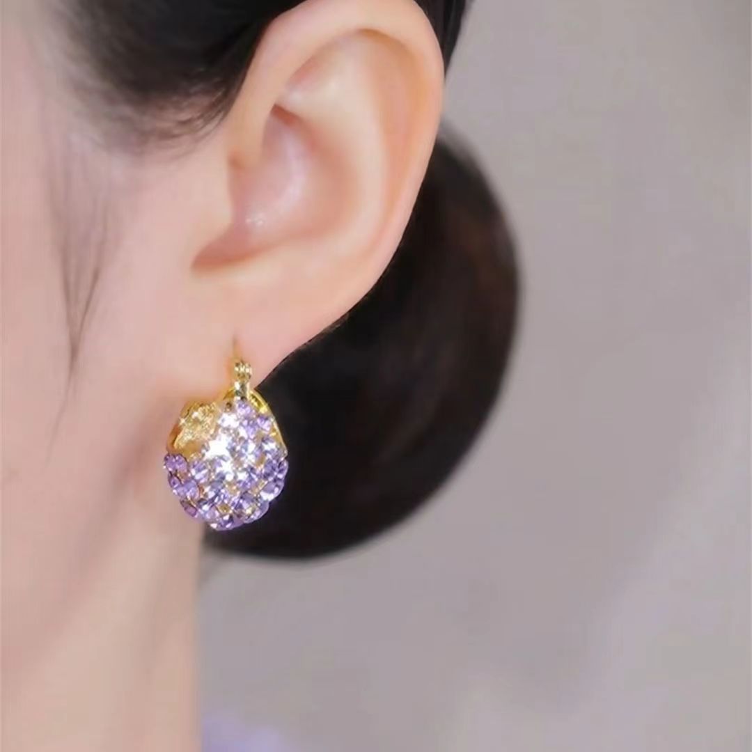 1 Pair Elegant Shiny Geometric Plating Inlay Alloy Rhinestones Gold Plated Earrings display picture 4