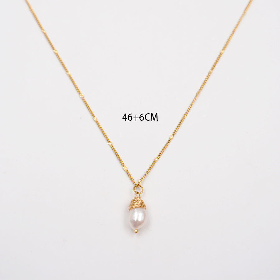 304 Stainless Steel Freshwater Pearl Agate Gold Plated Elegant Vintage Style Beaded Plating Geometric Necklace display picture 8