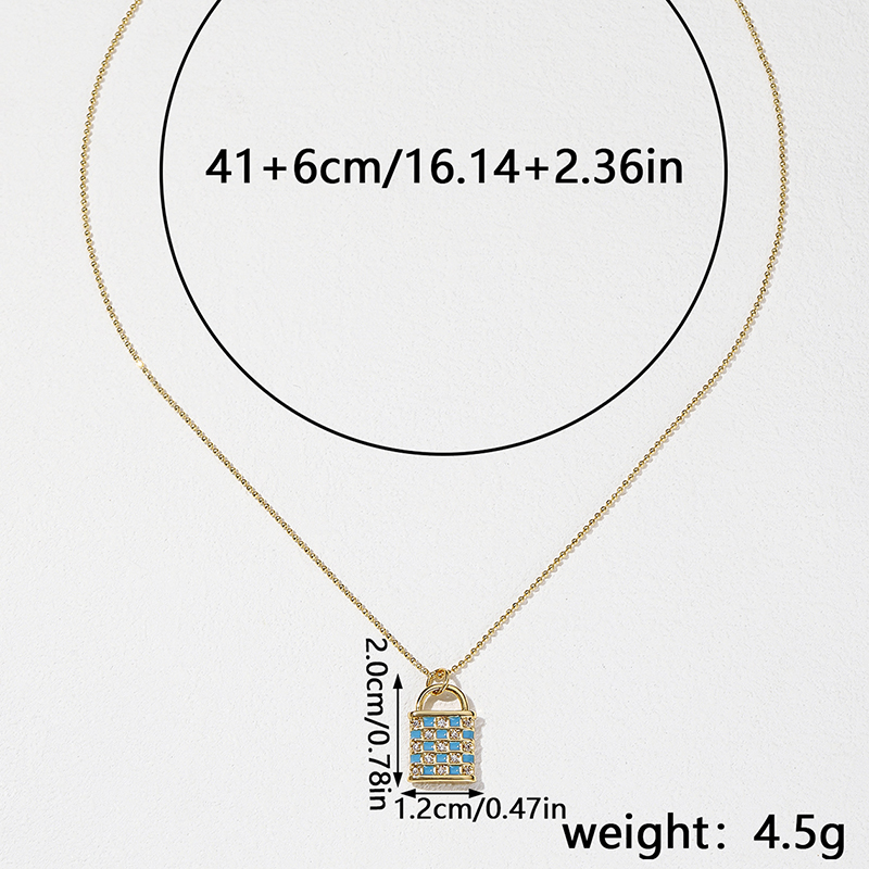 Ig Style Simple Style Lock Copper Plating Inlay Zircon Pendant Necklace display picture 1
