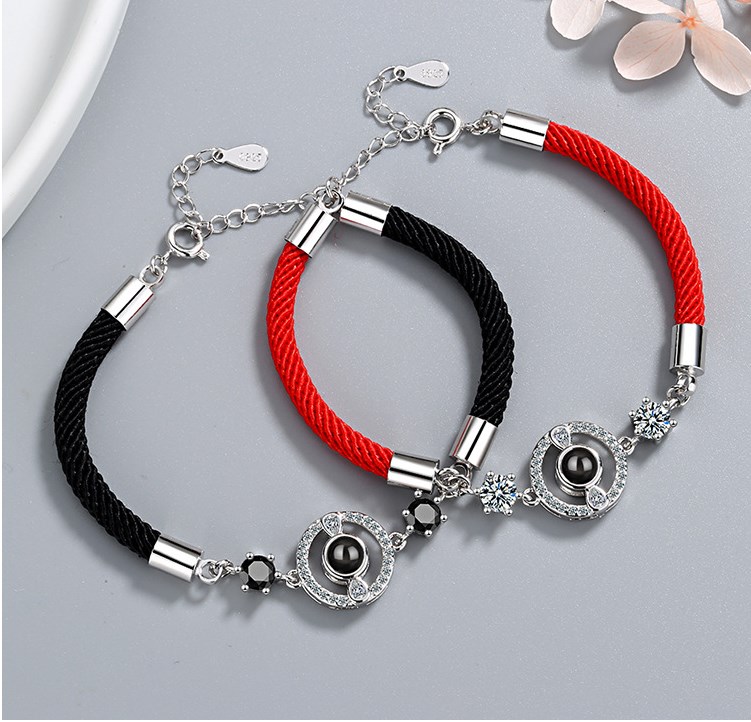 Simple Style Round Rope Copper Inlay Zircon Couple Bracelets display picture 9