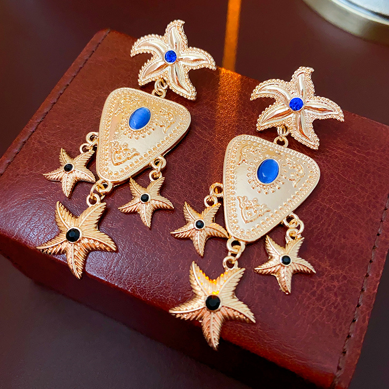 1 Pair Novelty Starfish Alloy Drop Earrings display picture 4