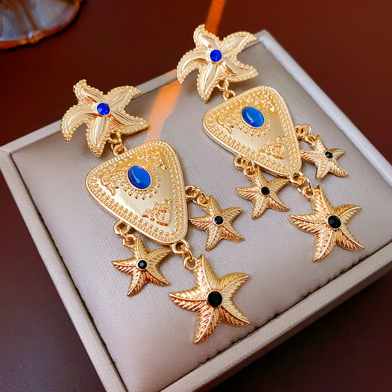 1 Pair Novelty Starfish Alloy Drop Earrings display picture 5