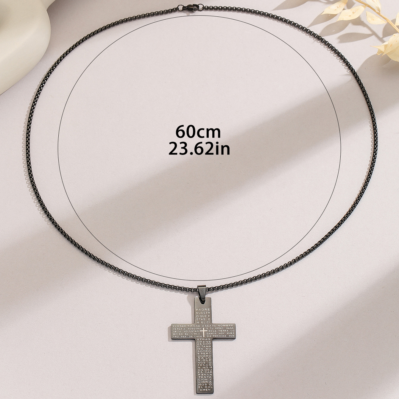 Hip-hop Cross Stainless Steel Pendant Necklace display picture 2