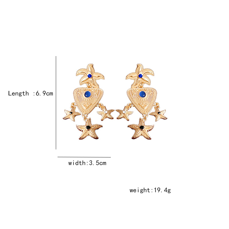 1 Par Novedad Estrella De Mar Aleación Pendientes De Gota display picture 7