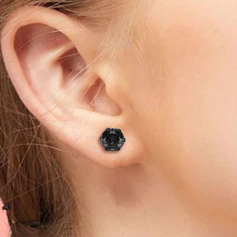 6 Pairs Simple Style Geometric Inlay Stainless Steel Zircon 14K Gold Plated Ear Studs display picture 3