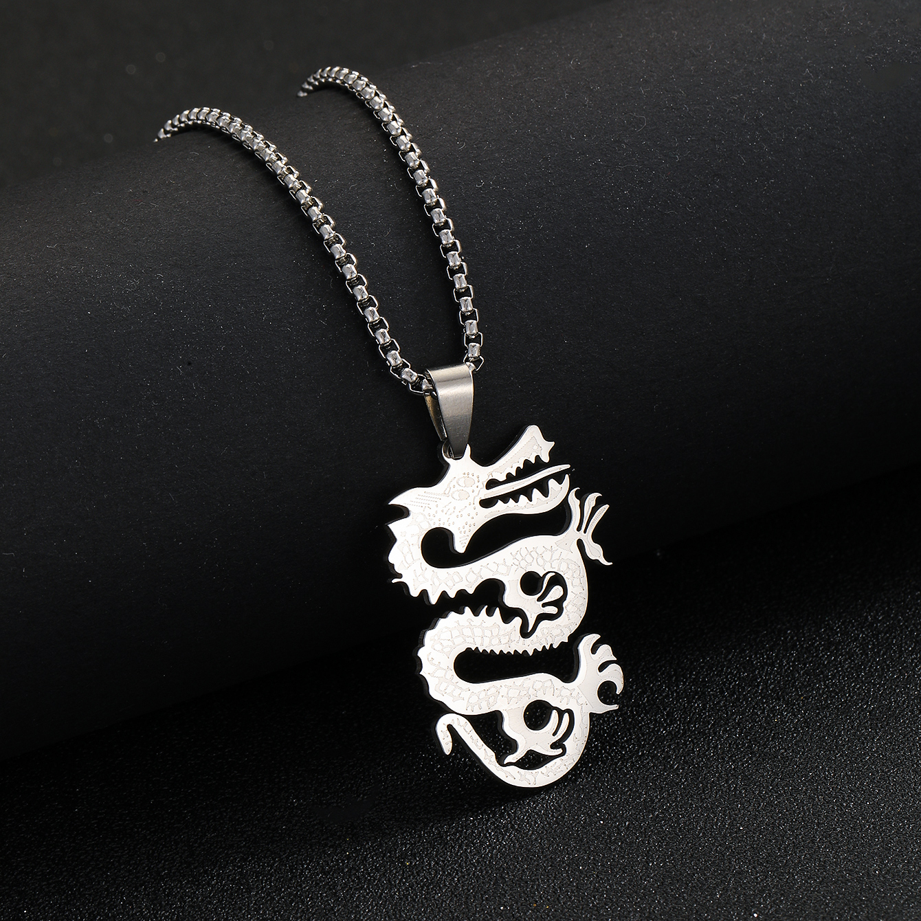 Chinoiserie Hip-hop Dragon Stainless Steel Unisex Pendant Necklace display picture 2