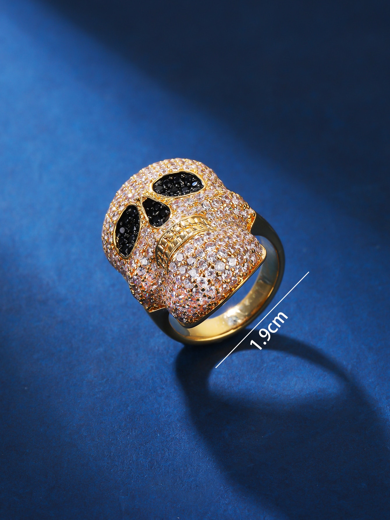 Retro Punk Skull Copper Plating Inlay Zircon Rings display picture 3