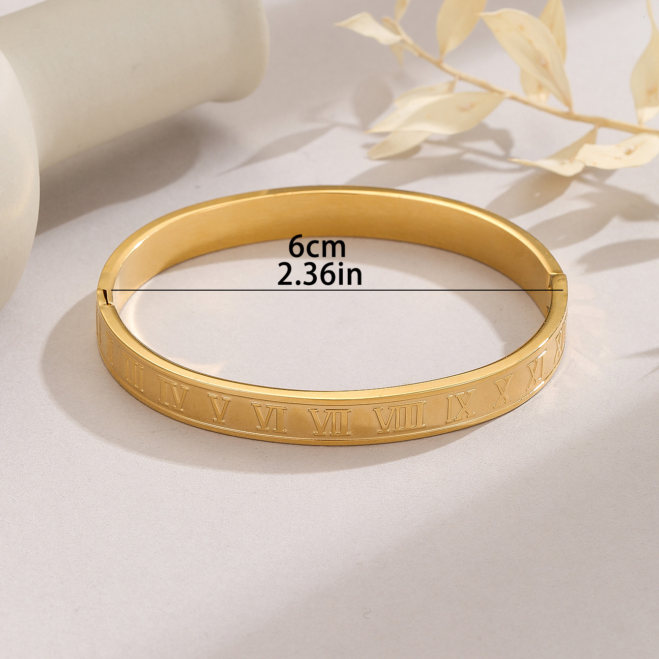 Simple Style Letter Stainless Steel 18k Gold Plated Bangle display picture 12