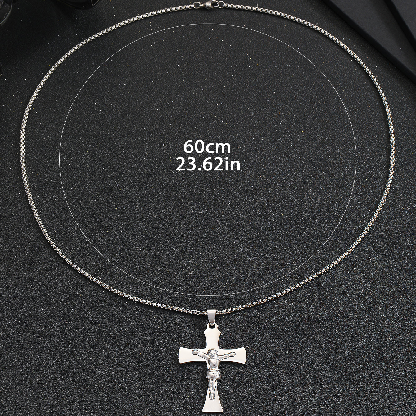 Hip-hop Cross Stainless Steel Pendant Necklace display picture 5