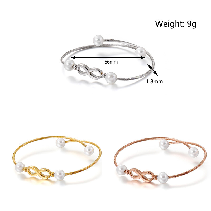 Simple Style Infinity Star Moon Titanium Steel 18K Gold Plated Bangle In Bulk display picture 7