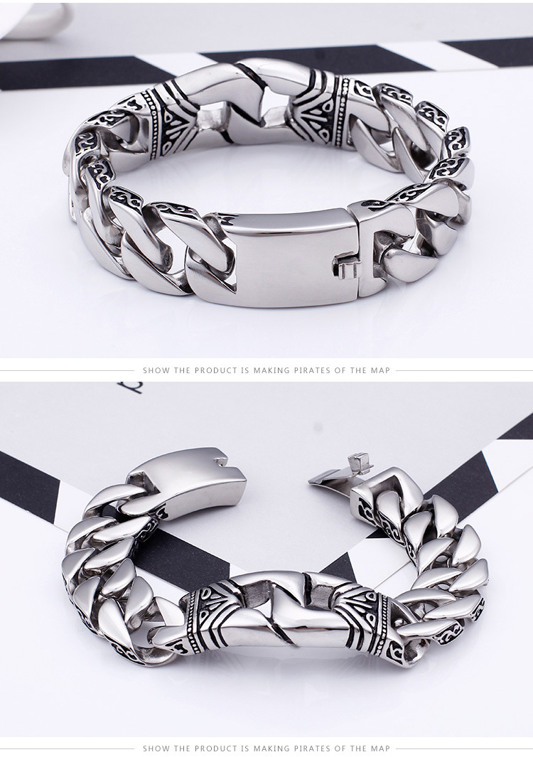 Wholesale Punk Geometric Titanium Steel Rings Bracelets display picture 1