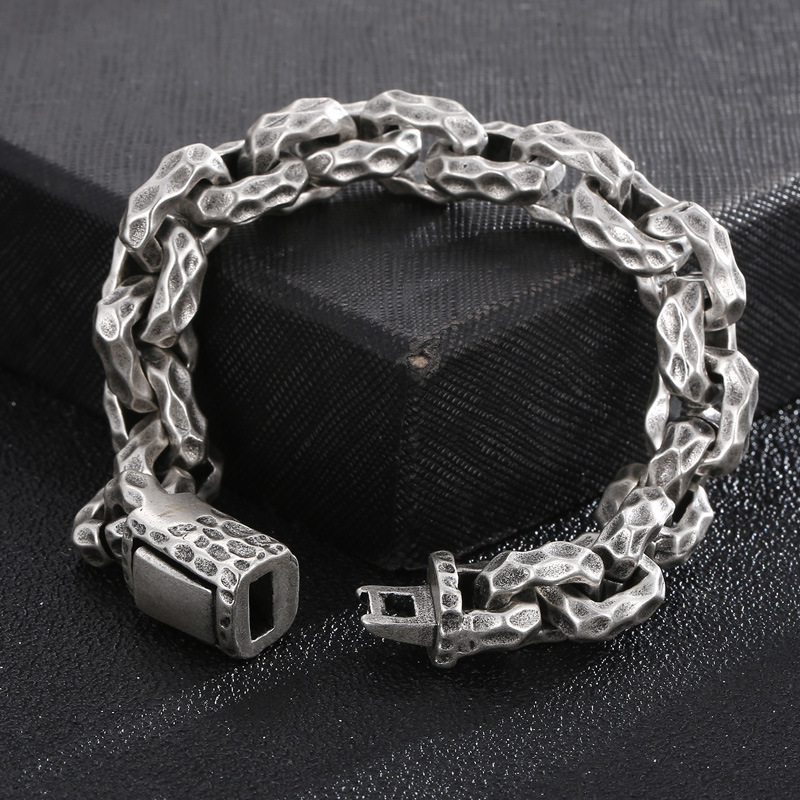 Titanium Steel 18K Gold Plated Retro Punk Geometric Rings Bracelets display picture 5