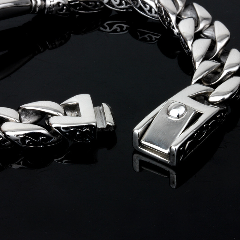 Wholesale Punk Geometric Titanium Steel Rings Bracelets display picture 3