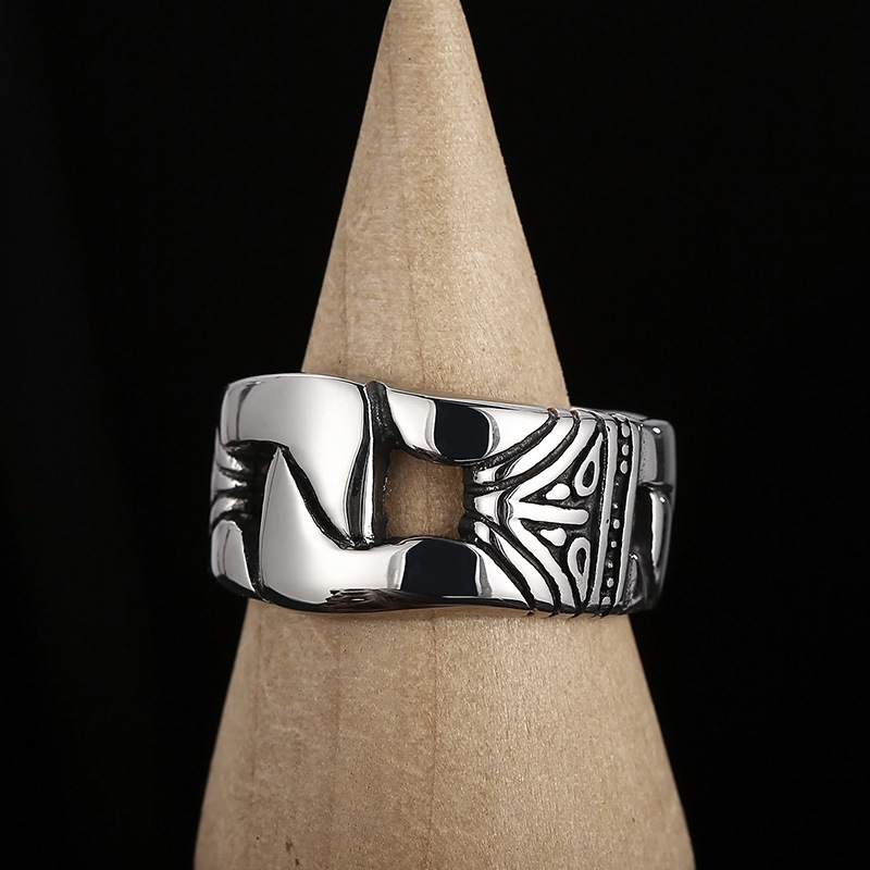 Wholesale Punk Geometric Titanium Steel Rings Bracelets display picture 4