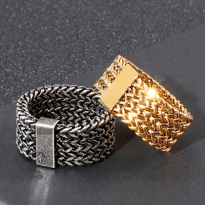 Titanium Steel 18K Gold Plated Hip-Hop Punk Plating Geometric Rings Bracelets display picture 5