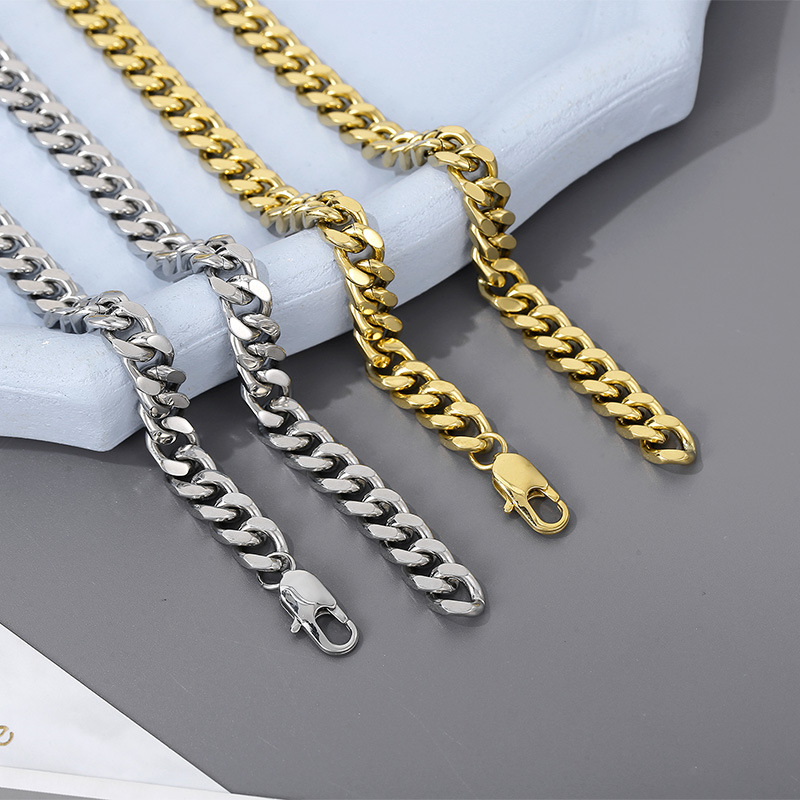 Hip-Hop Geometric Titanium Steel Plating 18K Gold Plated Men's Necklace display picture 1
