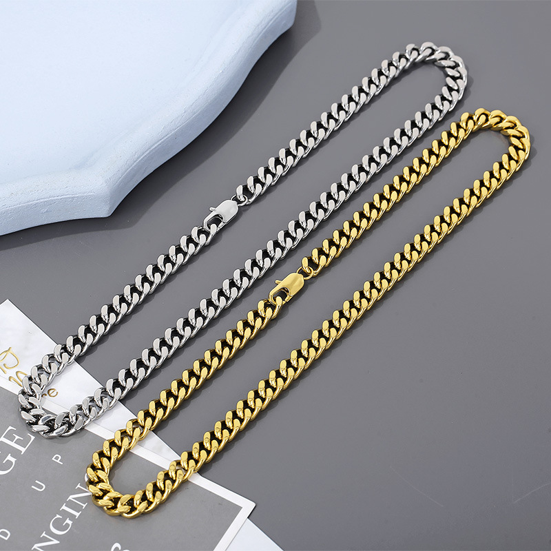 Hip-Hop Geometric Titanium Steel Plating 18K Gold Plated Men's Necklace display picture 4