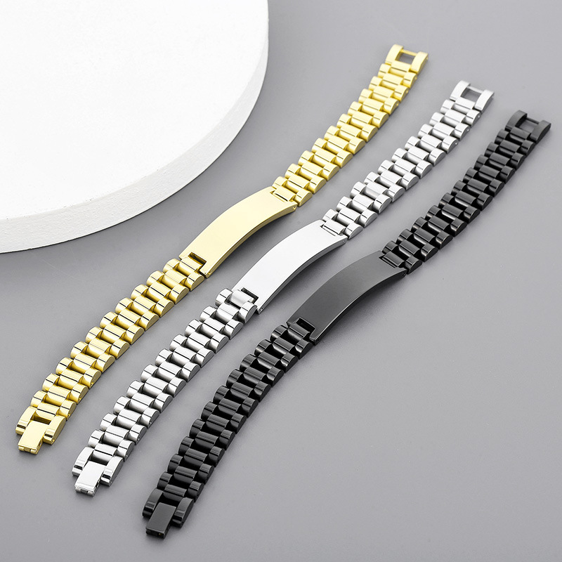 Casual Retro Solid Color Titanium Steel 18K Gold Plated Bracelets In Bulk display picture 4
