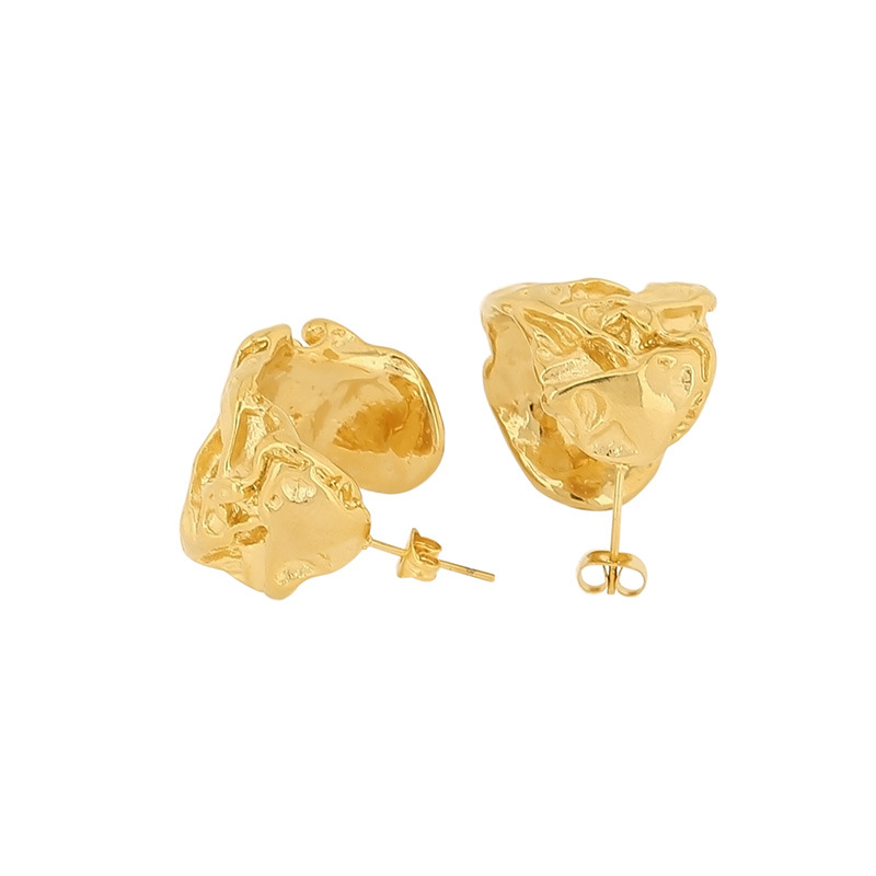 1 Pair French Style Solid Color Plating Titanium Steel 18K Gold Plated Ear Studs display picture 5