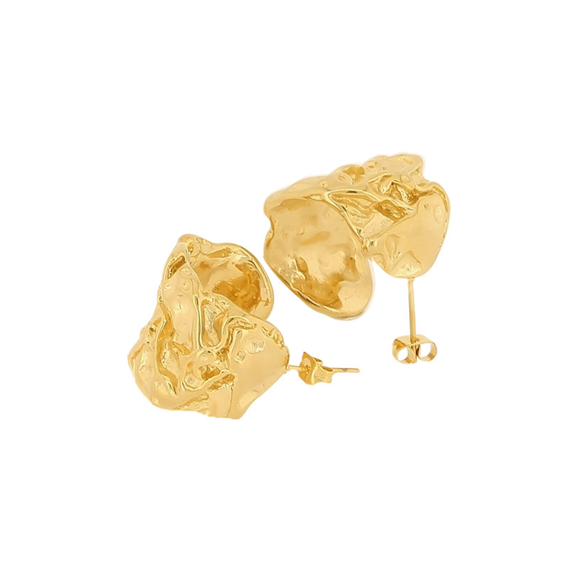 1 Pair French Style Solid Color Plating Titanium Steel 18K Gold Plated Ear Studs display picture 6