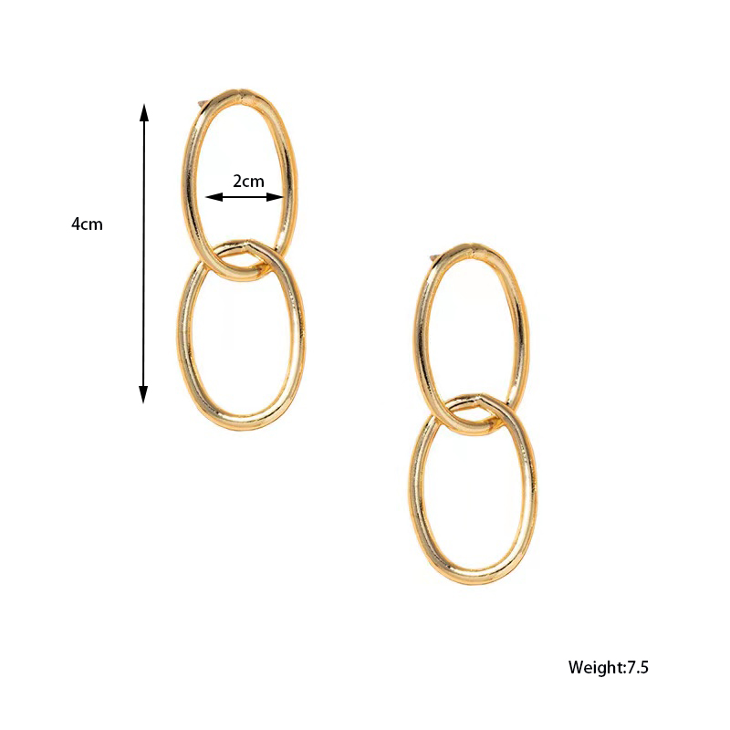 1 Pair Modern Style Classic Style Geometric Stainless Steel None Gold Plated Drop Earrings display picture 2