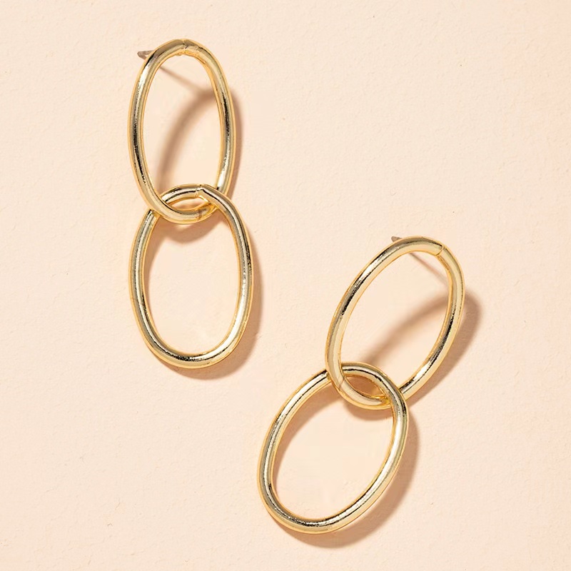 1 Pair Modern Style Classic Style Geometric Stainless Steel None Gold Plated Drop Earrings display picture 5