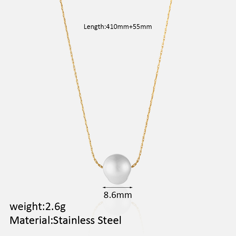 304 Stainless Steel Simple Style Shiny Polishing Plating Solid Color Pendant Necklace display picture 1