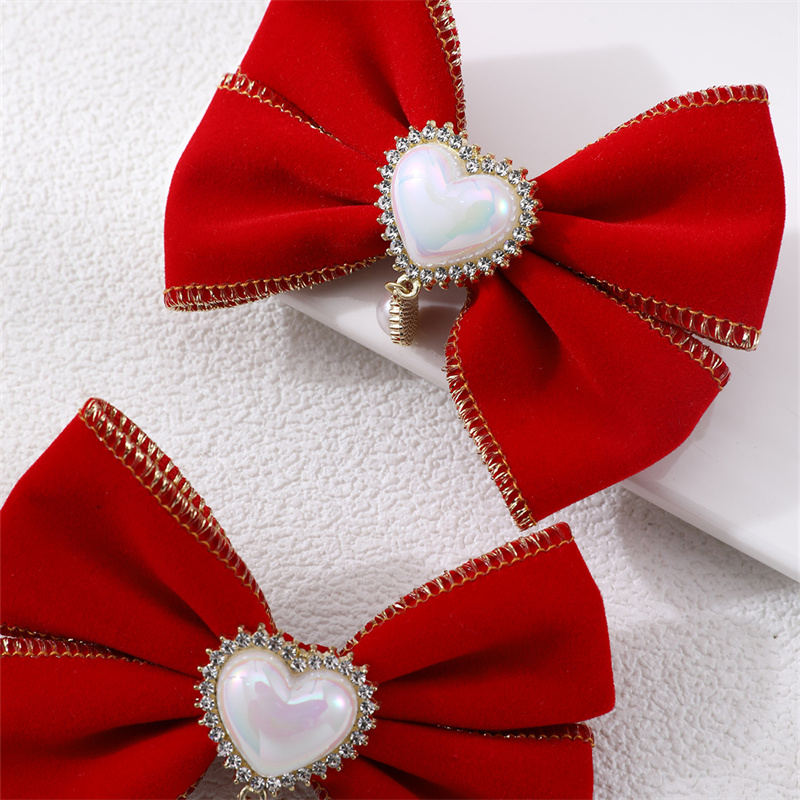 Women's Cute Sweet Bow Knot Alloy Organza Inlay Artificial Pearls Hair Clip display picture 14