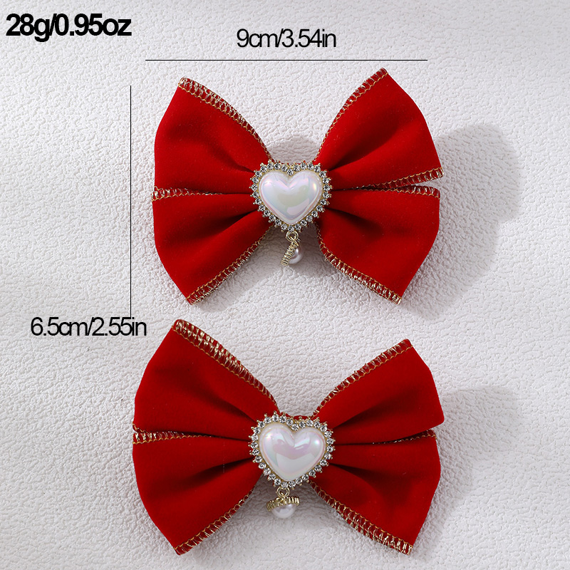 Women's Cute Sweet Bow Knot Alloy Organza Inlay Artificial Pearls Hair Clip display picture 18