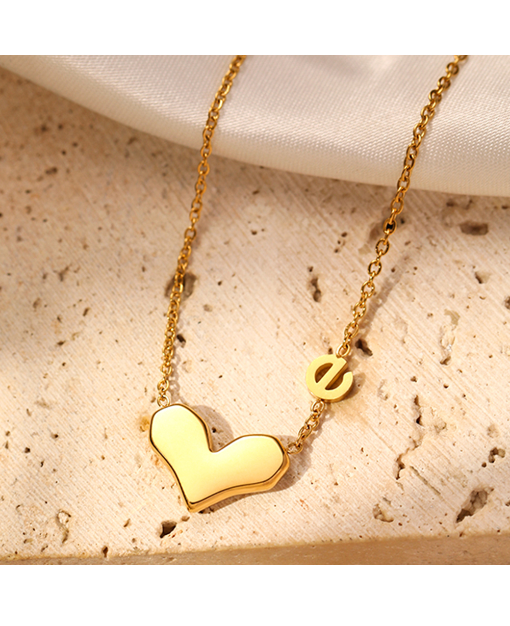 304 Stainless Steel Simple Style Polishing Plating Letter Heart Shape Pendant Necklace display picture 16