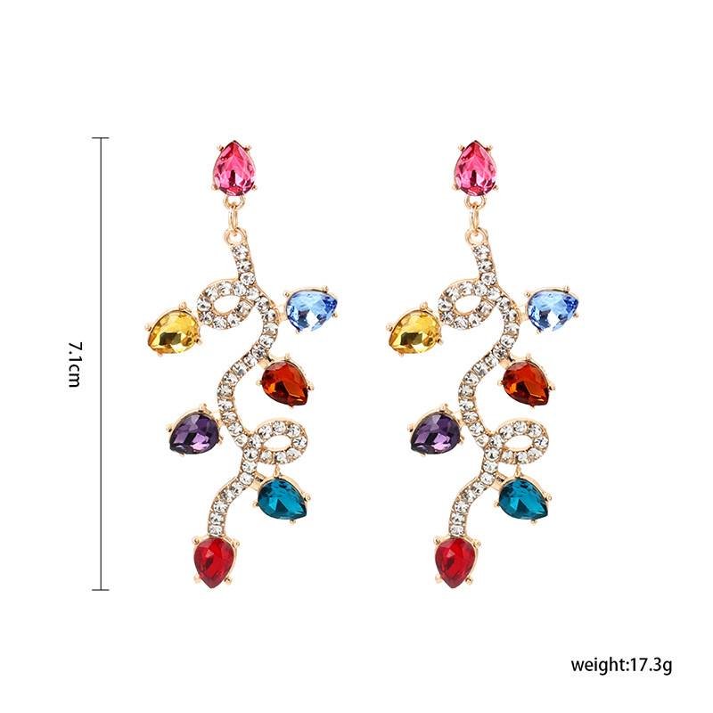 1 Paire Glamour Brillant Géométrique Placage Incruster Métal Strass Boucles D'oreilles display picture 1