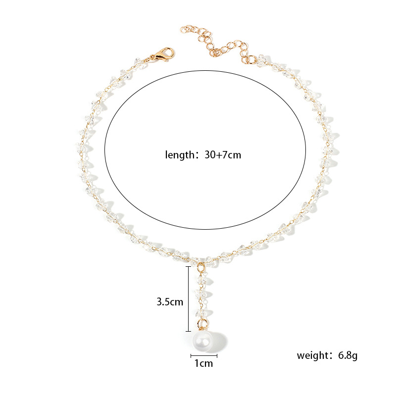 Einfacher Stil Geometrisch Legierung Überzug Inlay Künstlicher Kristall Künstliche Perlen Frau Halsband display picture 1