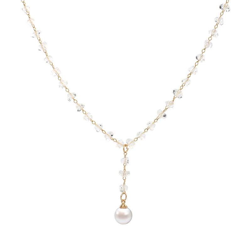 Einfacher Stil Geometrisch Legierung Überzug Inlay Künstlicher Kristall Künstliche Perlen Frau Halsband display picture 2
