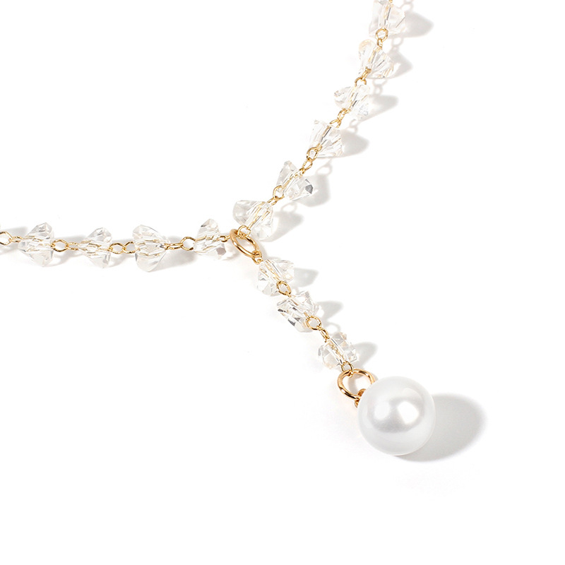 Einfacher Stil Geometrisch Legierung Überzug Inlay Künstlicher Kristall Künstliche Perlen Frau Halsband display picture 3