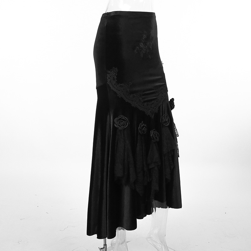 Winter Autumn Punk Streetwear Solid Color Spandex Polyester Maxi Long Dress Skirts display picture 12