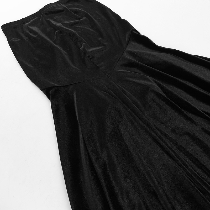 Winter Autumn Punk Streetwear Solid Color Spandex Polyester Maxi Long Dress Skirts display picture 21
