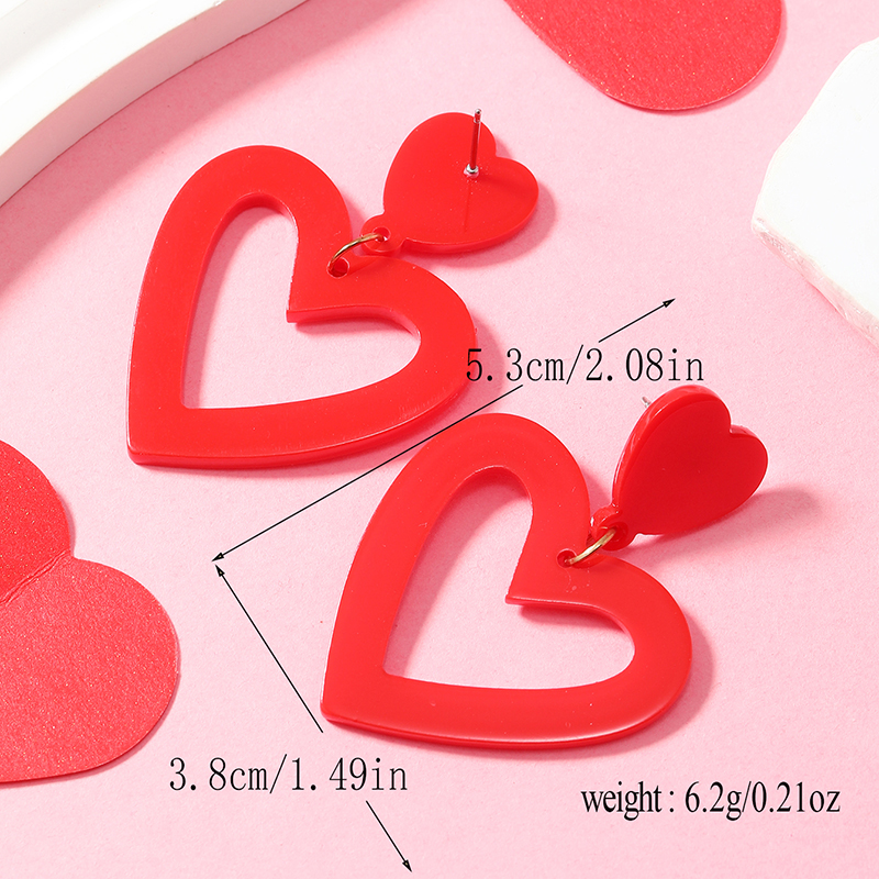 1 Pair Romantic Heart Shape Arylic Drop Earrings display picture 23