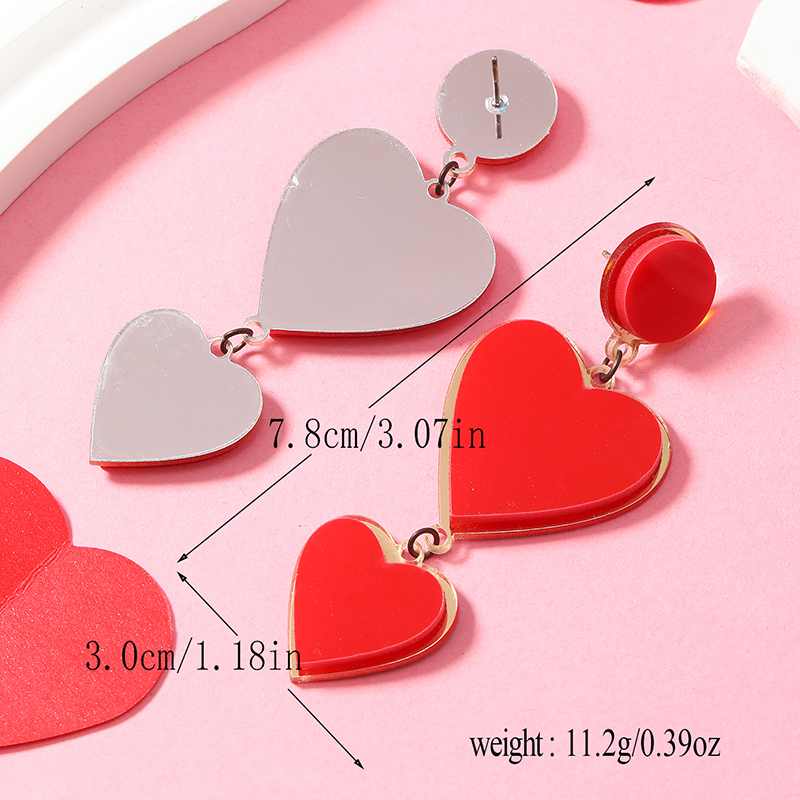 1 Pair Romantic Heart Shape Arylic Drop Earrings display picture 17