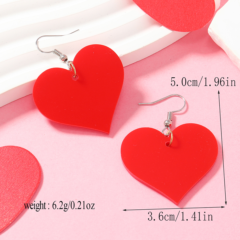 1 Pair Romantic Heart Shape Arylic Drop Earrings display picture 13