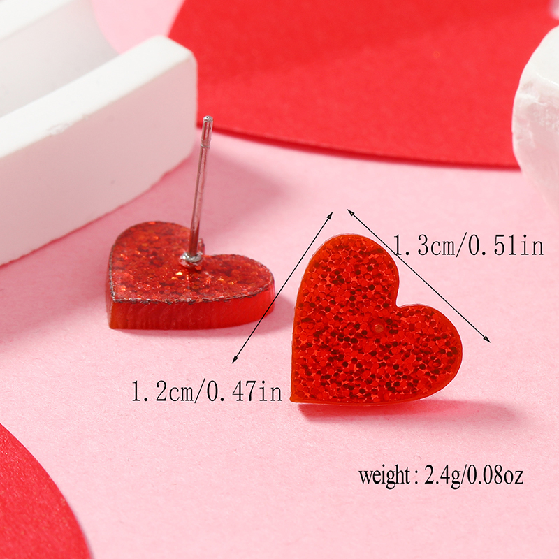 1 Pair Romantic Heart Shape Arylic Drop Earrings display picture 3