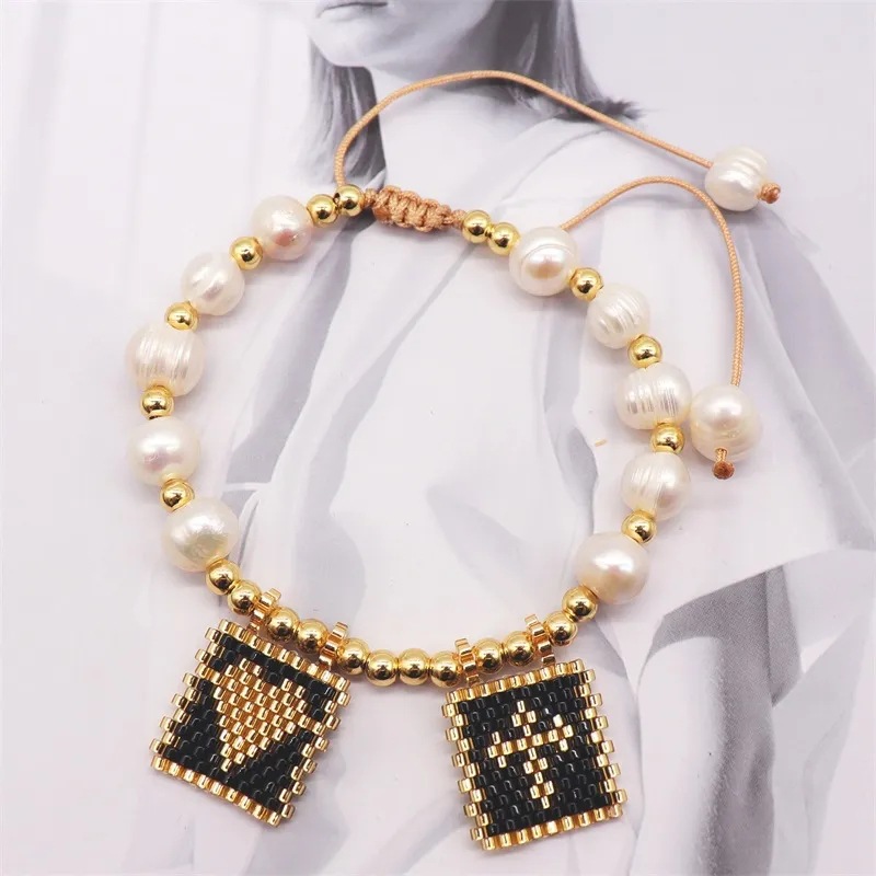Ethnic Style Bohemian Star Moon Heart Shape Glass Beaded Handmade Unisex Bracelets display picture 2