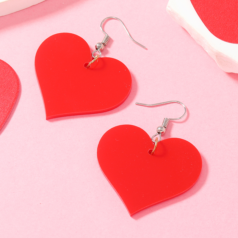 1 Pair Romantic Heart Shape Arylic Drop Earrings display picture 15