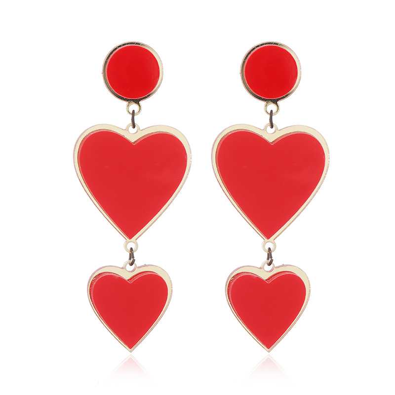 1 Pair Romantic Heart Shape Arylic Drop Earrings display picture 18