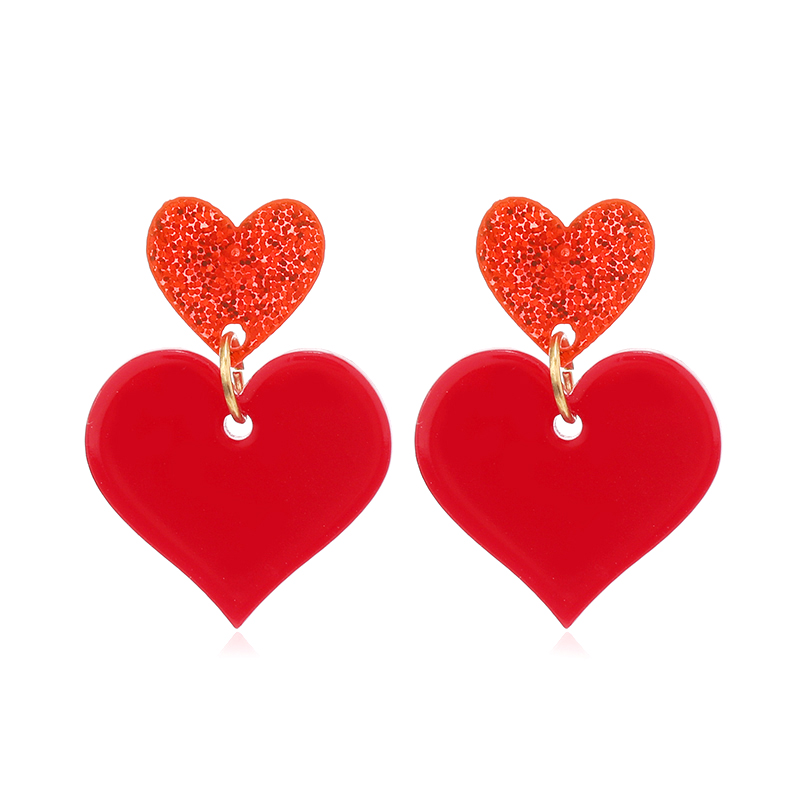 1 Pair Romantic Heart Shape Arylic Drop Earrings display picture 28