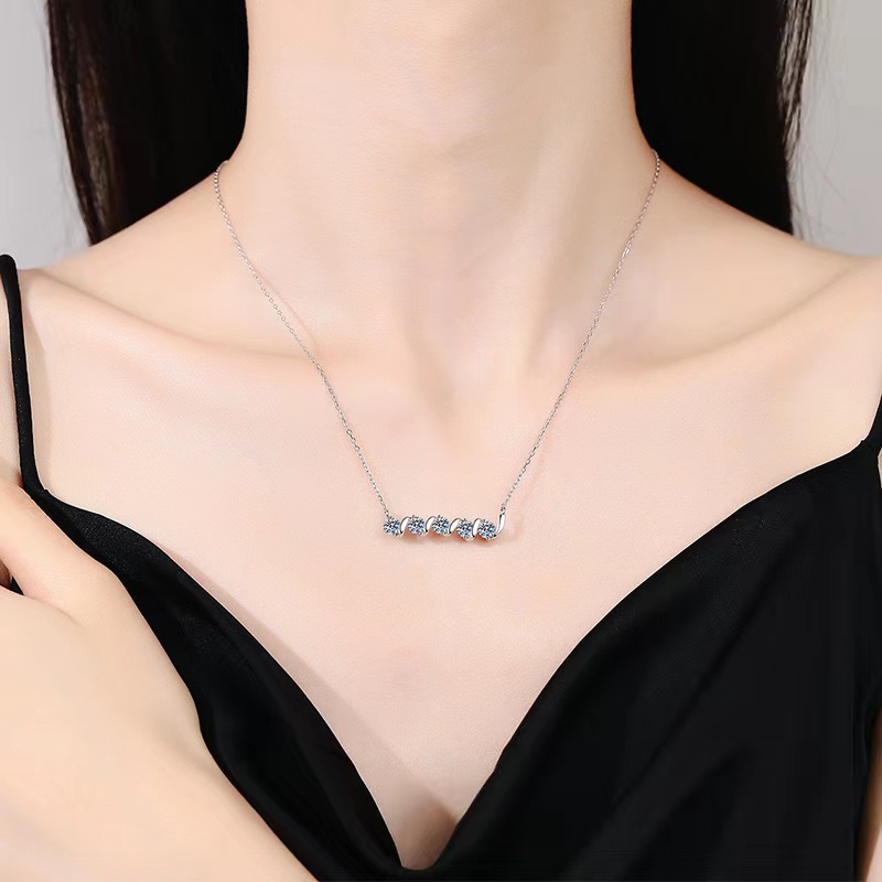 Elegant Luxurious Geometric Sterling Silver Plating Inlay Zircon White Gold Plated Necklace display picture 1