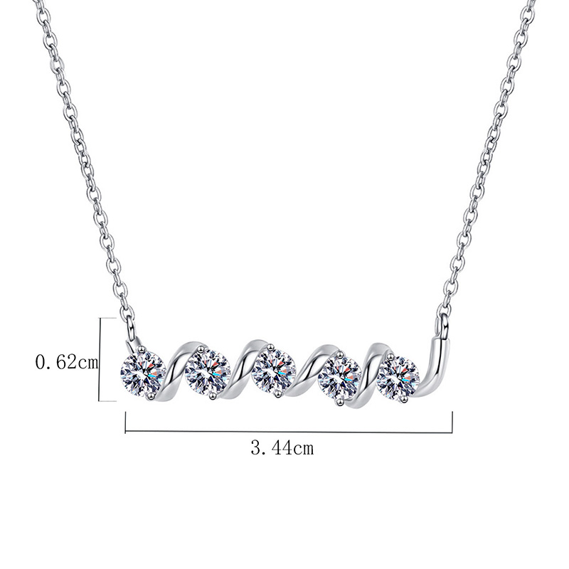 Elegant Luxurious Geometric Sterling Silver Plating Inlay Zircon White Gold Plated Necklace display picture 5