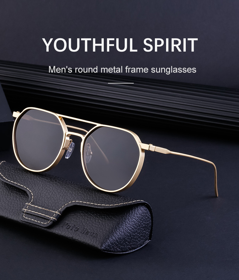 Retro Fashion Solid Color Pc Oval Frame Full Frame Men's Sunglasses display picture 1