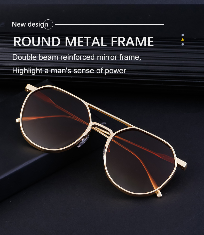 Retro Fashion Solid Color Pc Oval Frame Full Frame Men's Sunglasses display picture 2