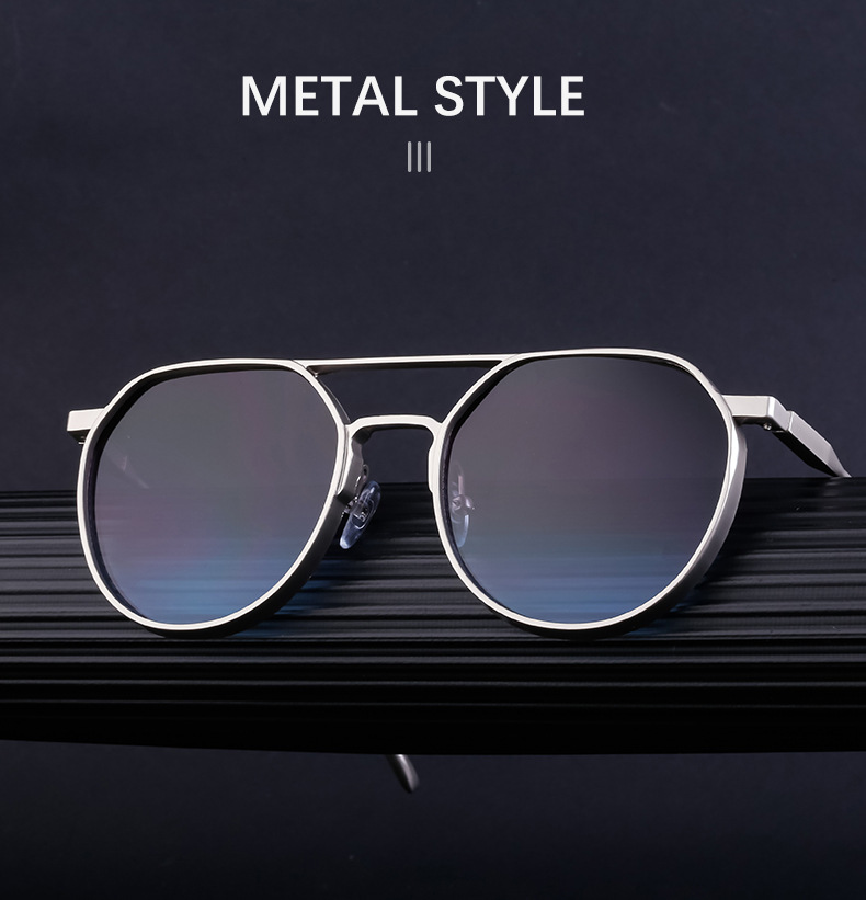 Retro Fashion Solid Color Pc Oval Frame Full Frame Men's Sunglasses display picture 3